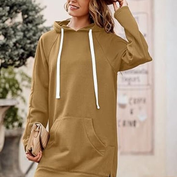 PrettyGarden Dresses & Skirts - Women's Casual Pullover Sweatshirt Long Sleeve Split Hem Hoodie Dress Size Small